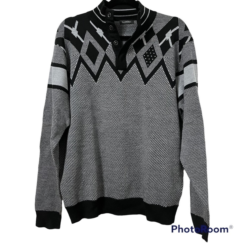 CLANCI International Merino Wool Blend Tribal Print Men Sweater Size M